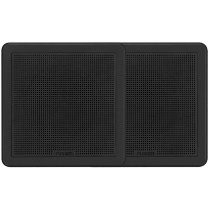 Fusion FM-F77RB FM Series 7.7in 200W Flush Mount Square Marine Speakers – Black Grill