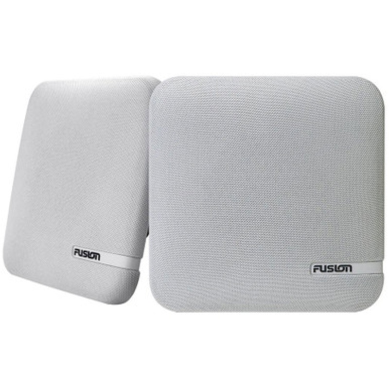 Fusion SM-F65CW SM Series 6.5in 100W Shallow Mount Square Speakers – White Cloth Grill