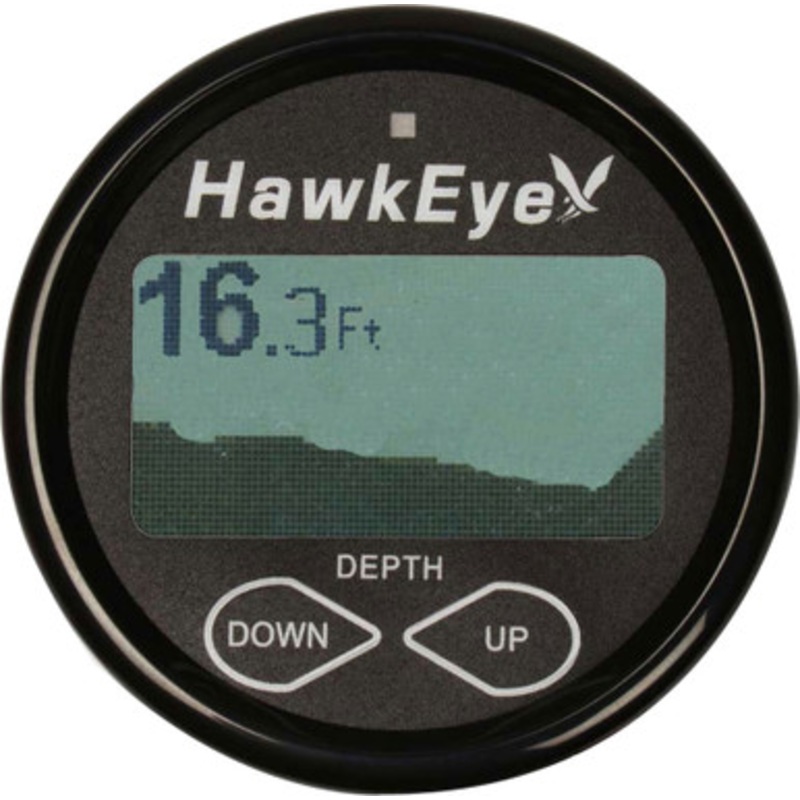 HawkEye DepthTrax 2BX In-Dash Digital Depth Temperature Gauge w/ Transom Mount Transducer