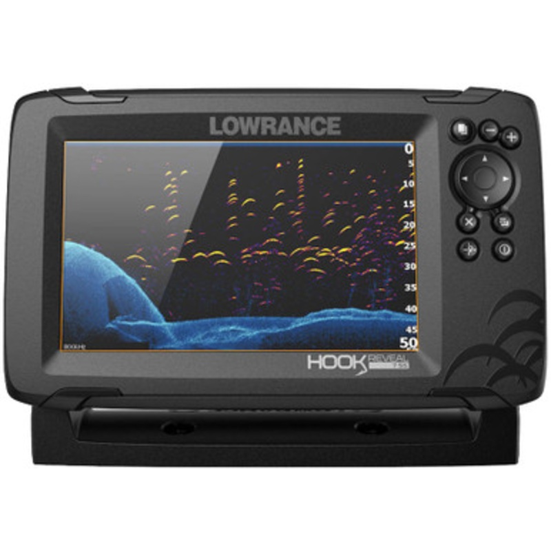 Lowrance 000-15512-001 HOOK Reveal 7 Chartplotter/Fishfinder w/ SplitShot Transom Mount Transducer – US Inland Charts