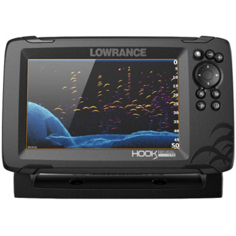 Lowrance 000-15513-001 HOOK Reveal 7 Chartplotter/Fishfinder w/ TripleShot Transom Mount Transducer – US Inland Charts