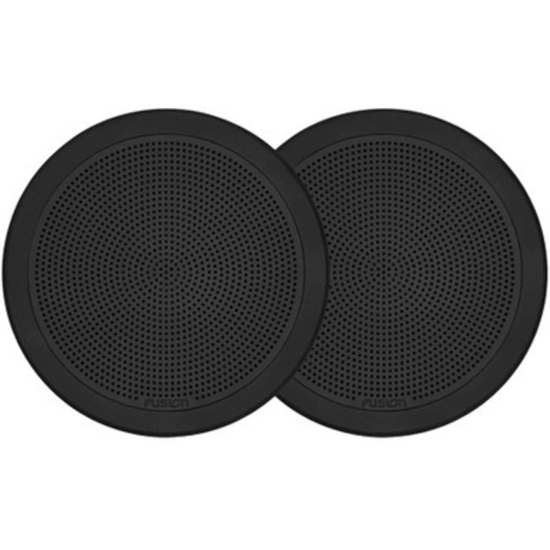 Fusion FM-F65RB FM Series 6.5in 120W Flush Mount Round Marine Speakers – Black Grill