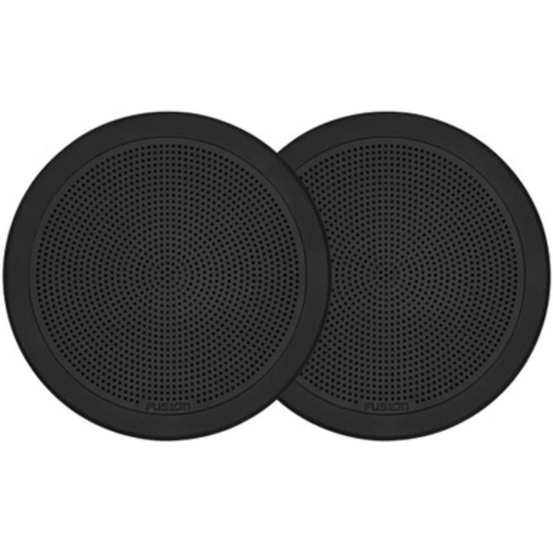 Fusion FM-F77RB FM Series 7.7in 200W Flush Mount Round Marine Speakers – Black Grill