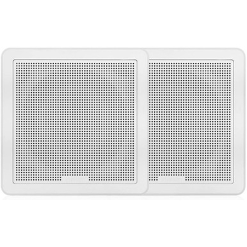 Fusion FM-F77RW FM Series 7.7in 200W Flush Mount Square Marine Speakers – White Grill