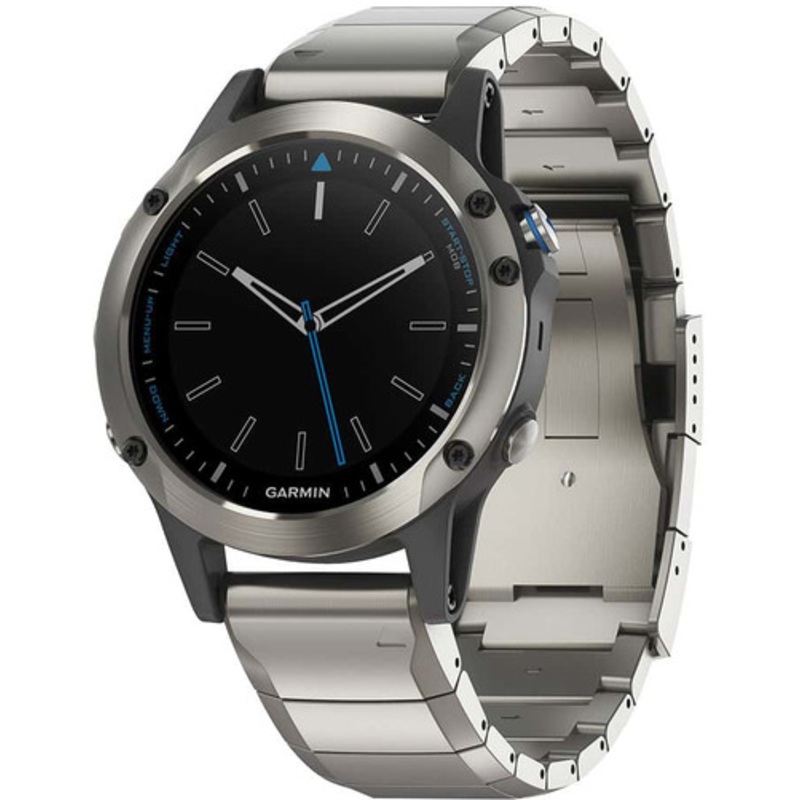 Garmin 010-01688-41 Quatix 5 Marine GPS Smartwatch – Stainless Steel Sapphire w/ Metal Band