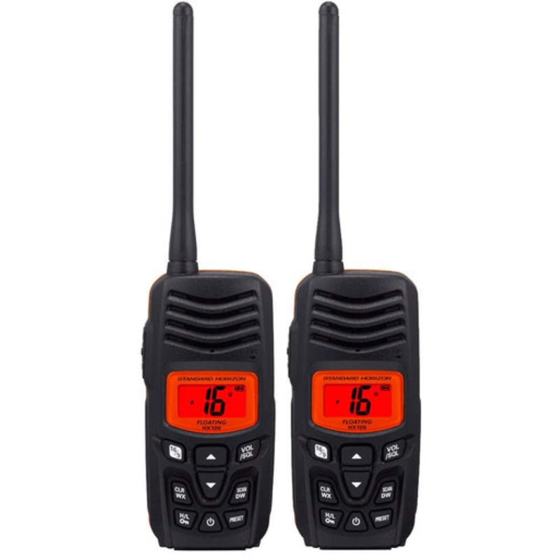Standard Horizon HX100 HX100 2.5W Floating Handheld VHF – 2-Pack