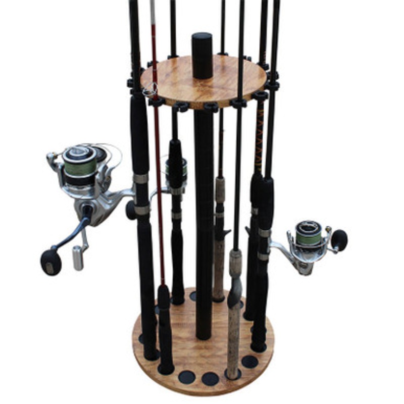 Rush Creek Creations 16 Rod Round Storage Floor Rack – American Cherry