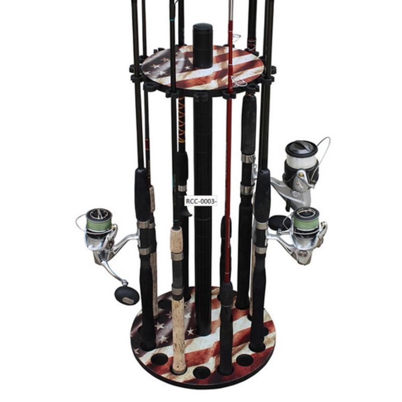 Rush Creek Creations 16 Rod Round Storage Floor Rack – Americana
