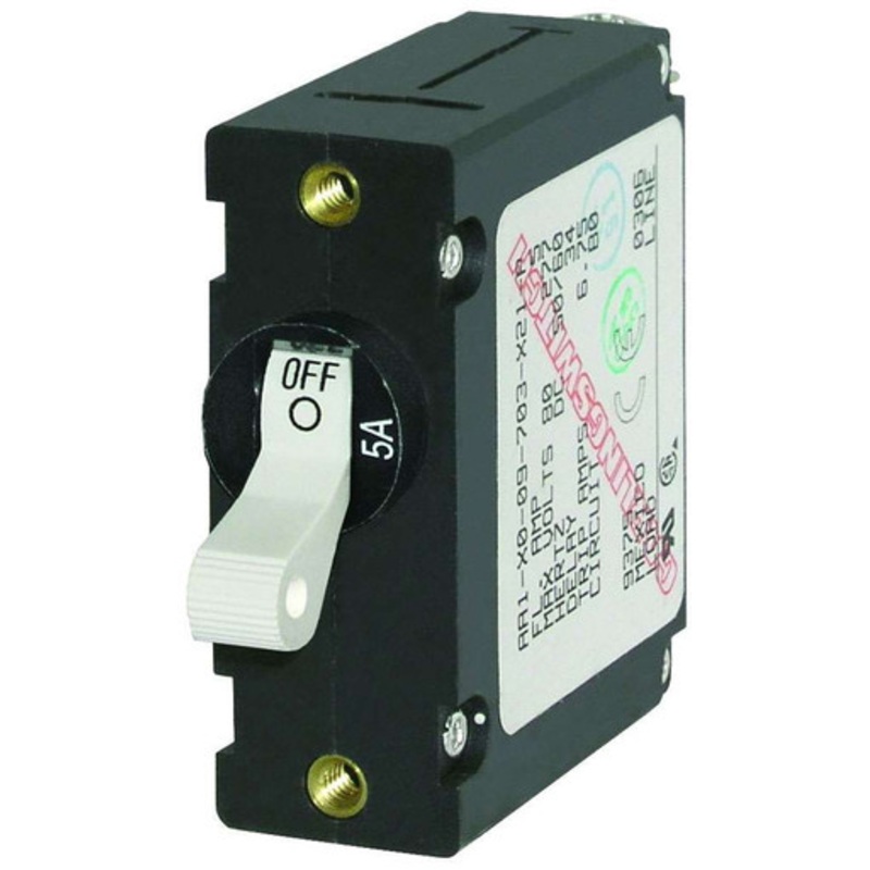 Blue Sea 7202 AC/DC Single Pole Magnetic World CB  –  5 Amp – White