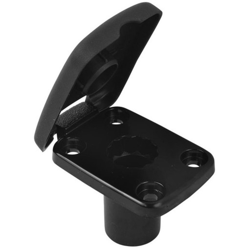 Attwood 5022-7 Flush Mount Rod Holder Base with Cover – Black