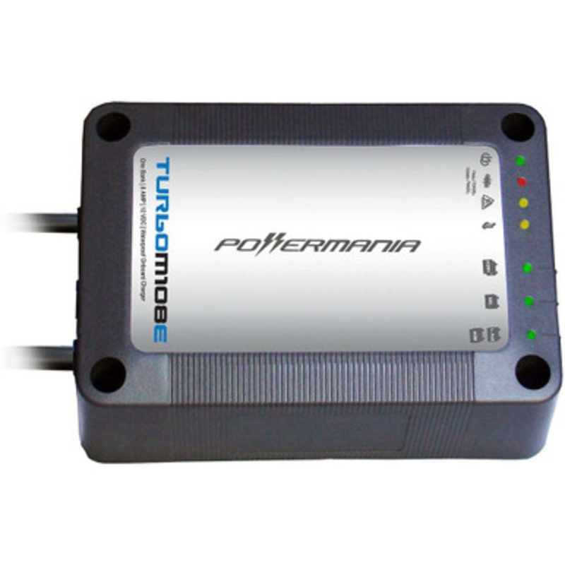 Powermania 57102 Turbo M108E – Single Bank Waterproof Onboard Charger – 12V DC – 8 Amp