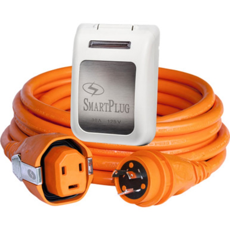 SmartPlug C30503BM30PW Dual Configuration 50ft Cordset w/Twist-N-Lock Connector – Non-Metallic Inlet – White Inlet 30 Amp