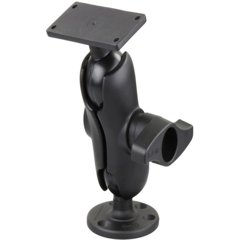 RAM 2.25 Ball Mount w/ 3.68 Round Base & 2 x 5 Rectangular Base f/ Humminbird HELIX 9, 10 & 12