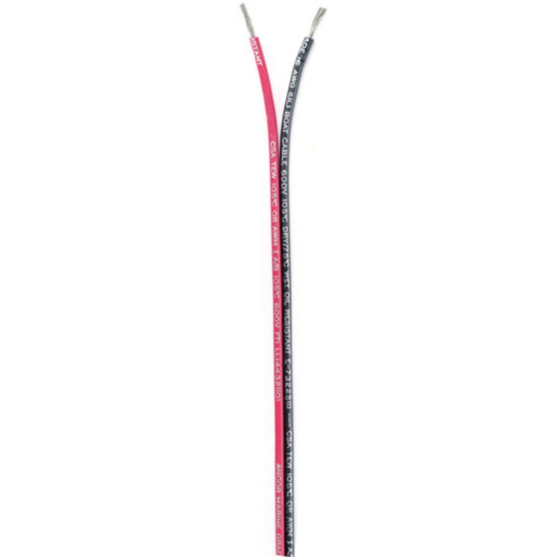 Ancor Ribbon Bonded Cable – Flat – Red/Black – 16/2 AWG – 250′