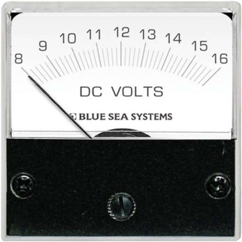 Blue Sea 8028 DC Analog Micro Voltmeter – 2 in. Face, 8-16 Volts DC