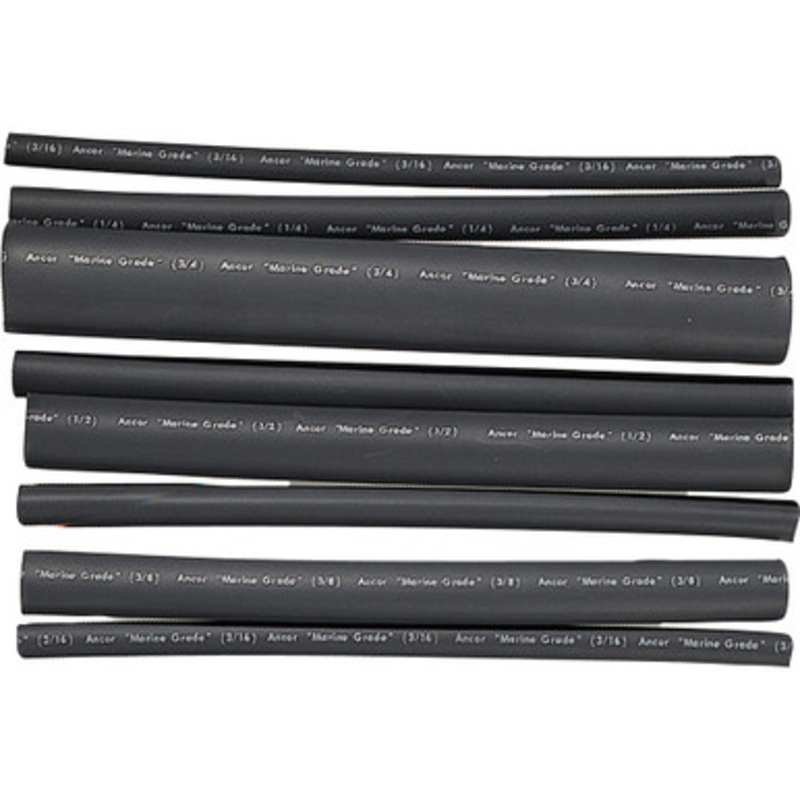Ancor Adhesive Lined Heat Shrink Tubing – Assorted 8 Pack, 6, 20-2/0 AWG, Black