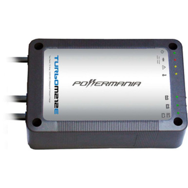 Powermania 57104 Turbo M212E – Dual Bank Waterproof Onboard Charger – 12/24V DC – 12 Amp