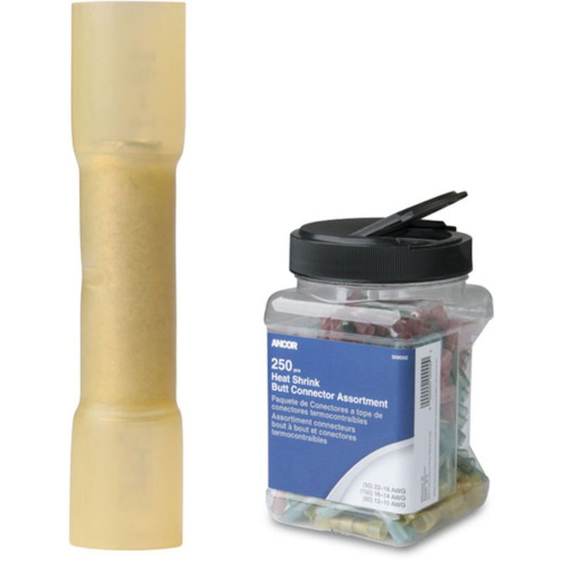 Ancor Heat Shrink Butt Connectors – 12-10 AWG – 250-Pieces – Jar