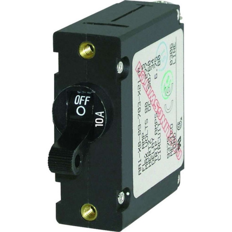 Blue Sea 7204 AC/DC Single Pole Magnetic World CB – 10 Amp – Black