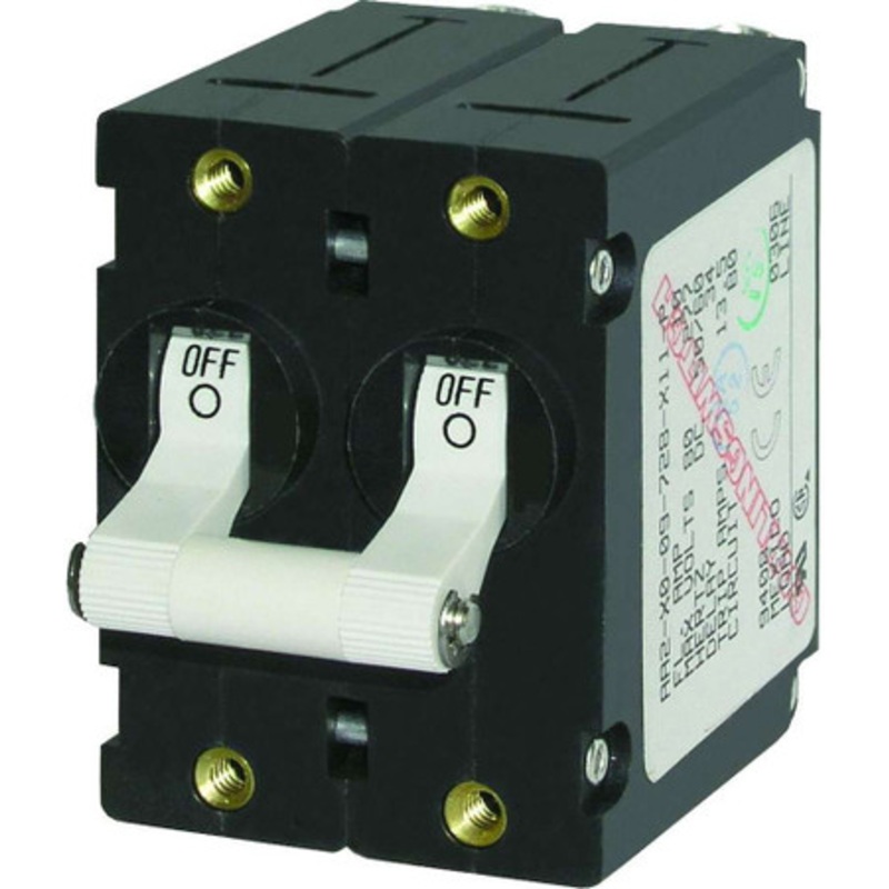 Blue Sea 7238 A-Series Double Pole Toggle – 30A – White
