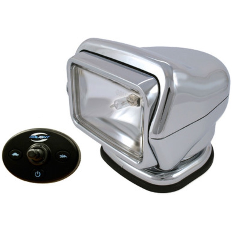 Golight Stryker Searchlight 12V w/ Wired Dash Control & 20′ Wire Harness – Chrome