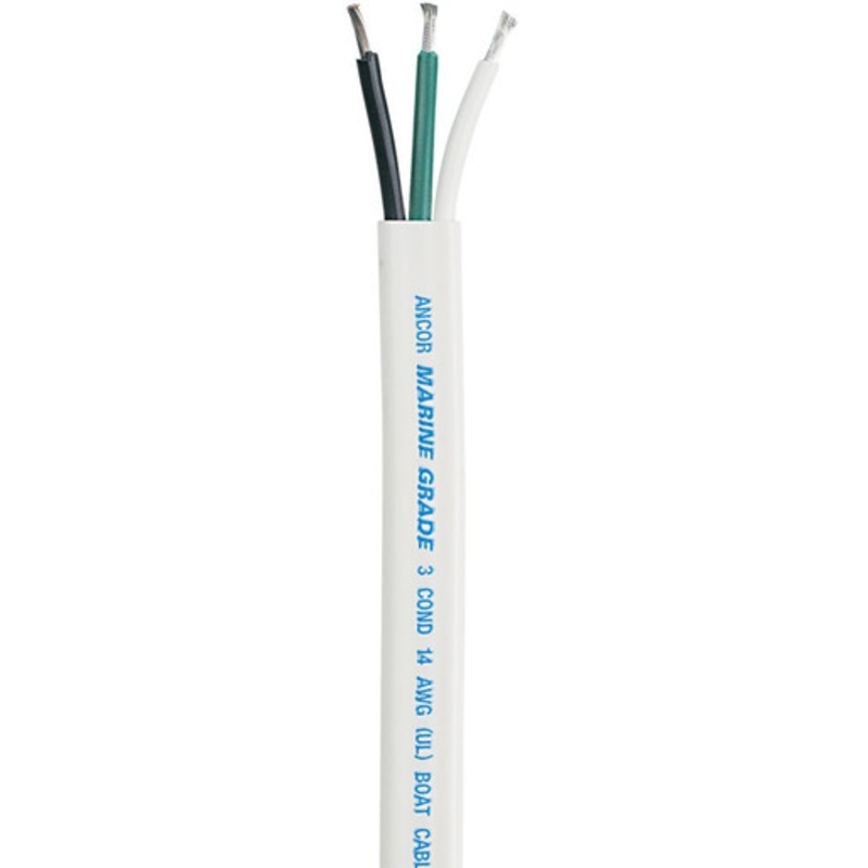 Ancor White Triplex Cable – Flat – 14/3 AWG – 100′