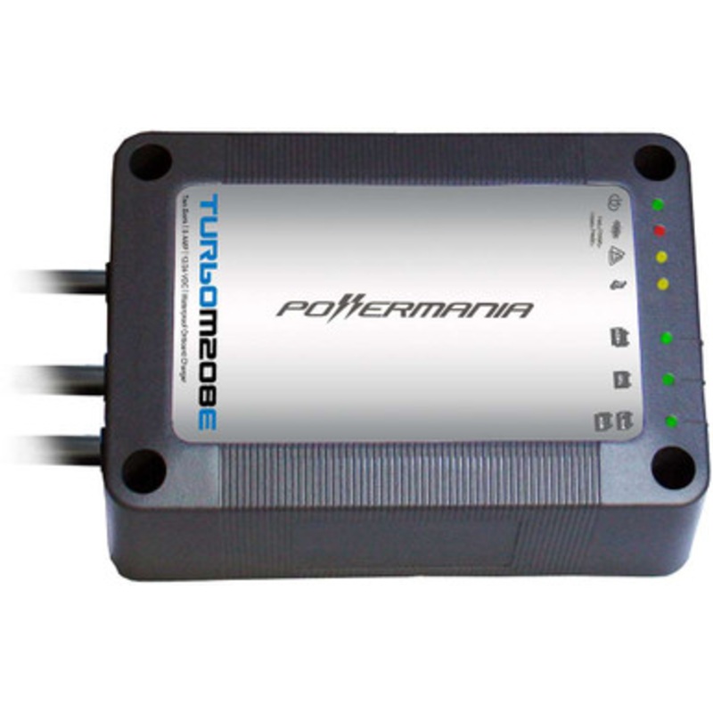 Powermania 57103 Turbo M208E – Dual Bank Waterproof Onboard Charger – 12/24V DC – 8 Amp