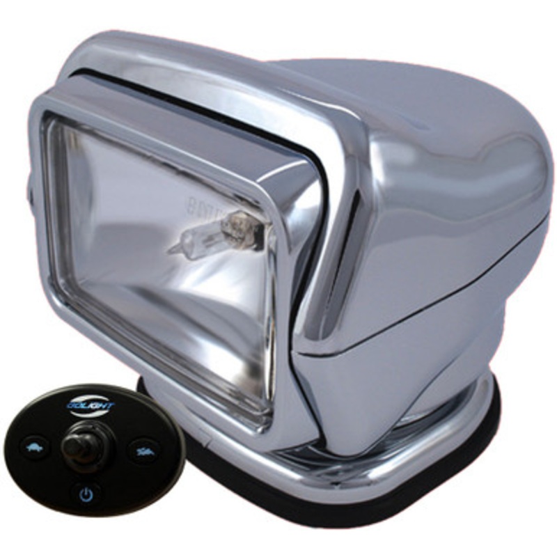 Golight HID Stryker Searchlight w/ Wired Dash Remote – Permanent Mount – Chrome