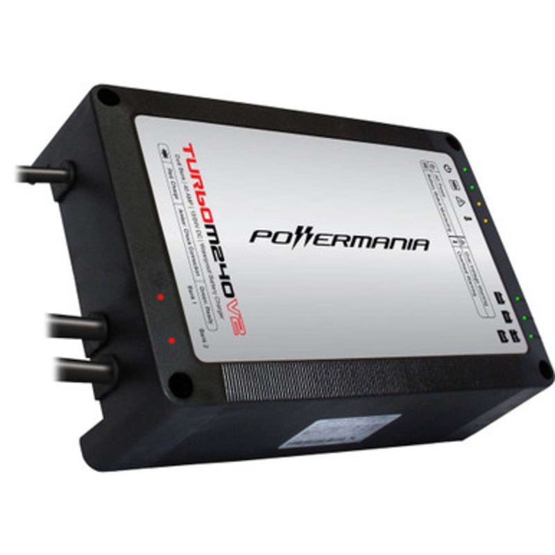 Powermania 58208 Turbo M240V2 – Dual Bank Waterproof Onboard Charger – 12/24V DC – 40 Amp