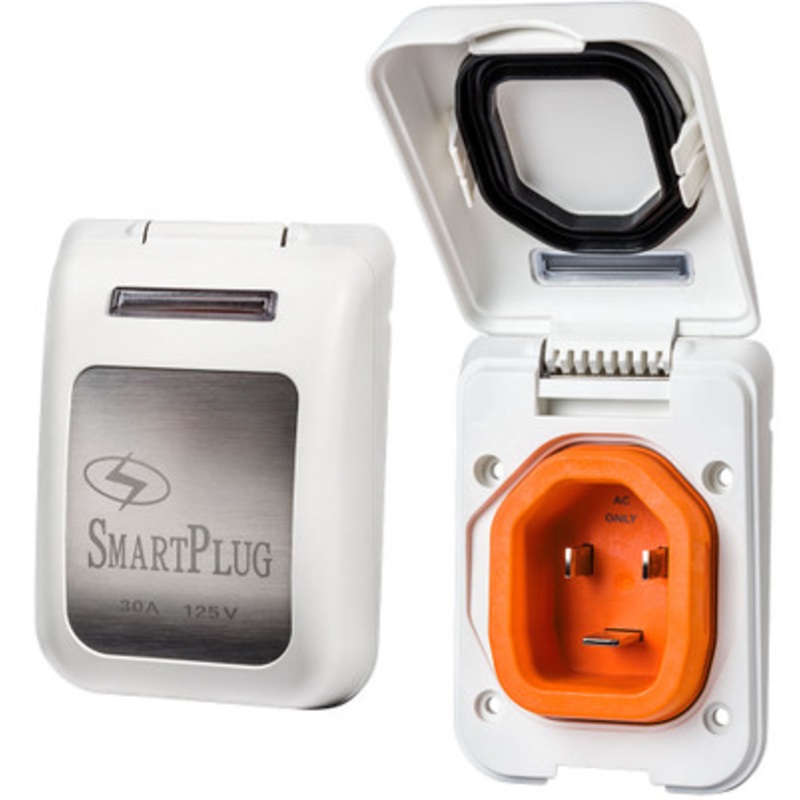 SmartPlug BM30PW Non-Metallic Inlet with Cover Assembly – White 30 Inlet Amp