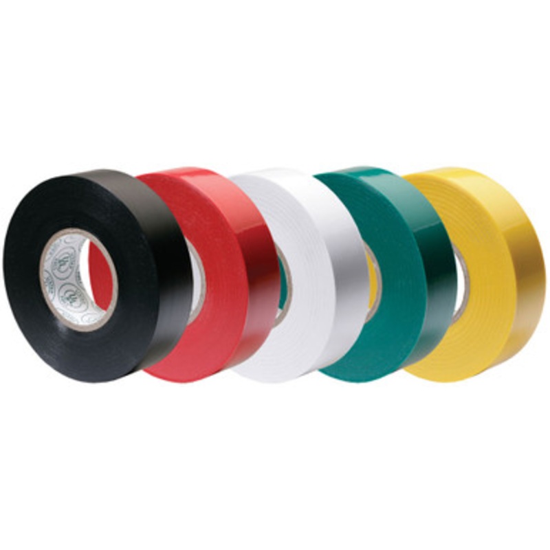 Ancor Premium Assorted Electrical Tape – 1/2 x 20′ – Black / Red / White / Green / Yellow