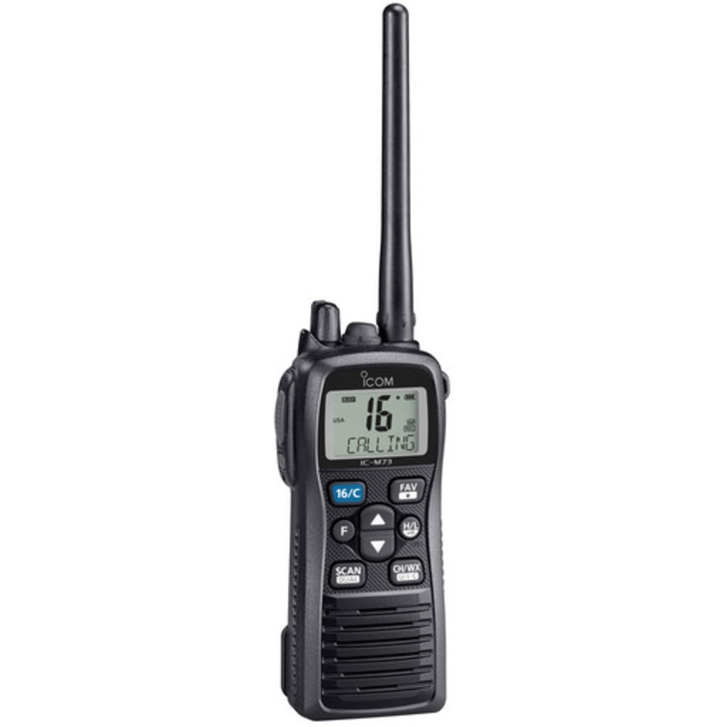 Icom M73 PLUS Handheld VHF – 6W – IPX8 Submersible – Active Noise Canceling, Built-In Voice Recorder