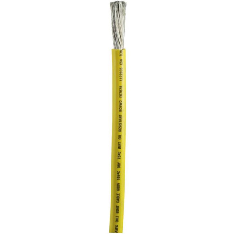 Ancor 1 AWG Tinned Copper Wire Battery Cable – Yellow – 100 ft.
