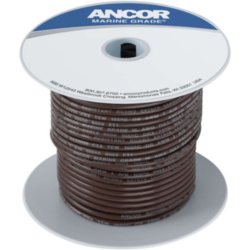 Ancor 12 AWG Tinned Copper Wire Primary Cable – Brown – 1,000 ft.
