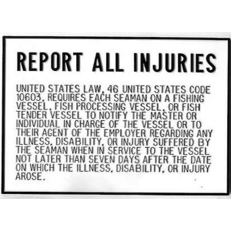 Bernard P-230 Personal Injury Plaque – 8-5/8” x 5-7/8”