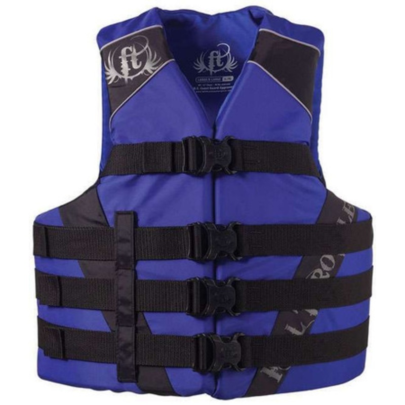 Full Throttle 1122 Adult Dual-Sized Nylon Water Sports Vest – Blue – 2XL/4XL