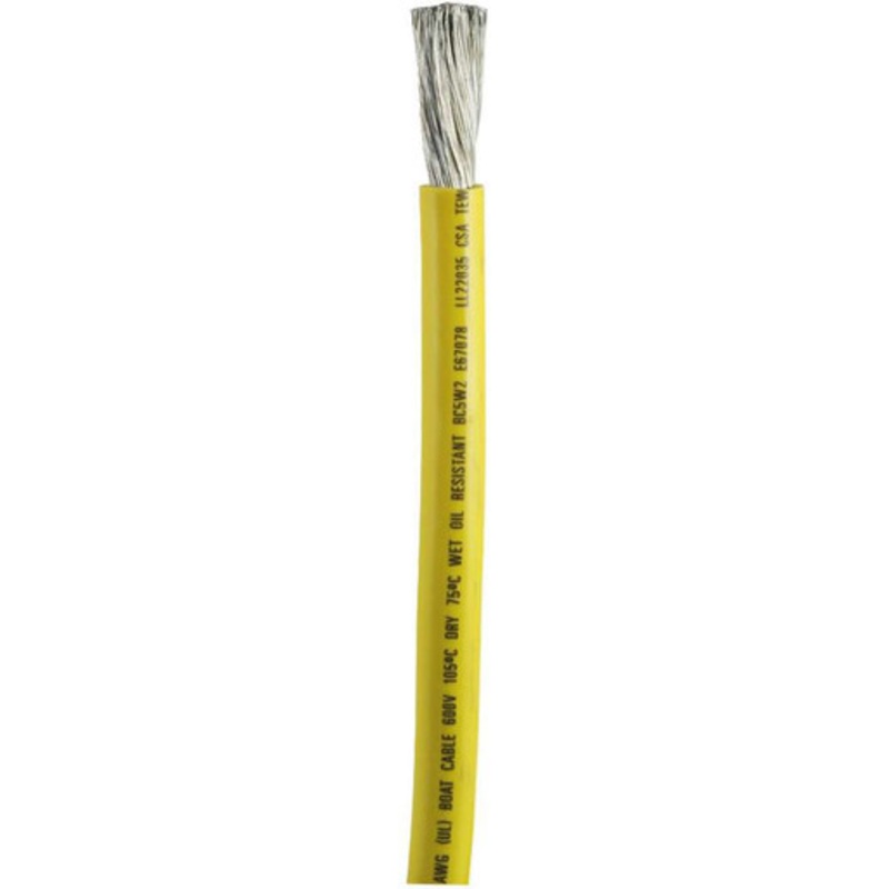 Ancor 1/0 AWG Tinned Copper Wire Battery Cable – Yellow – 100 ft.