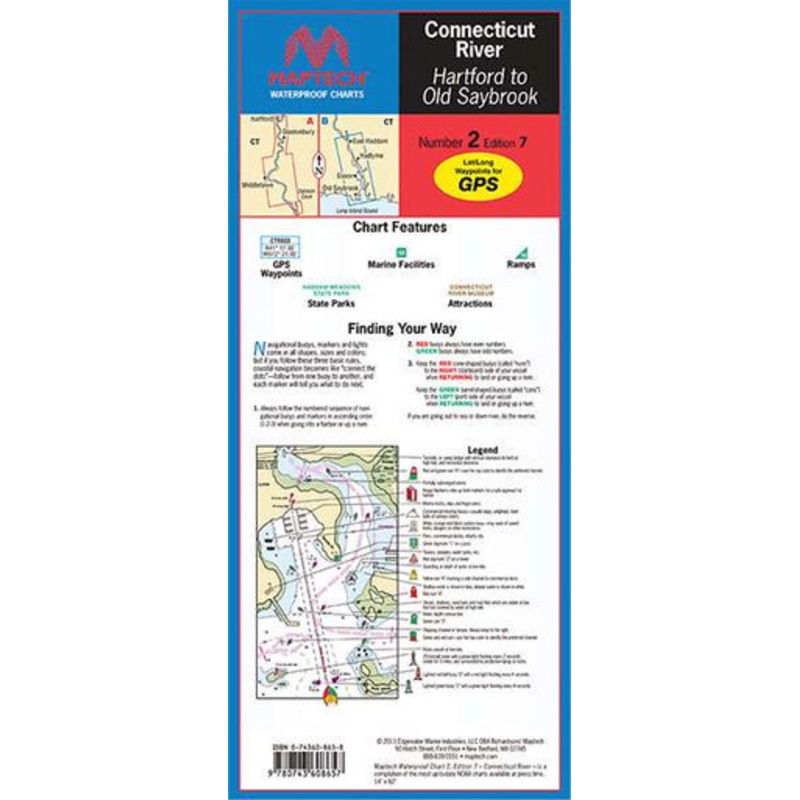 Maptech WPC002 Waterproof Chart – Connecticut River
