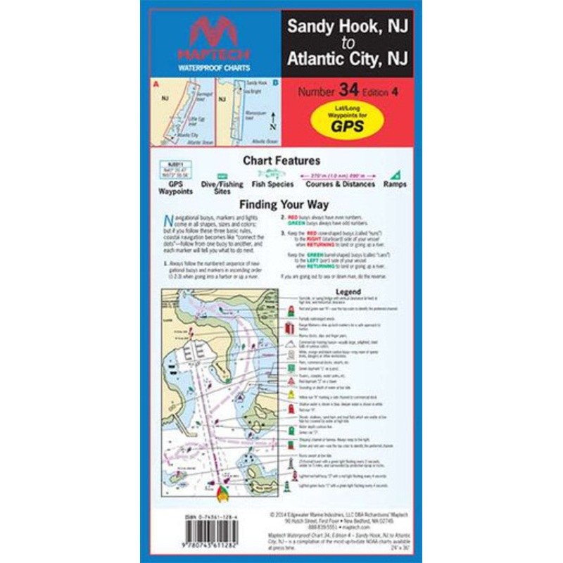 Maptech WPC034 Waterproof Chart – Sandy Hook, NJ to Atlantic City, NJ