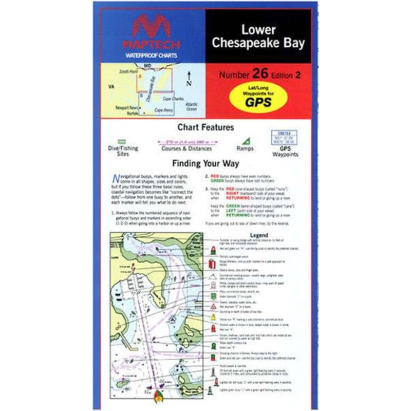 Maptech WPC026 Waterproof Chart – Lower Chesapeake Bay
