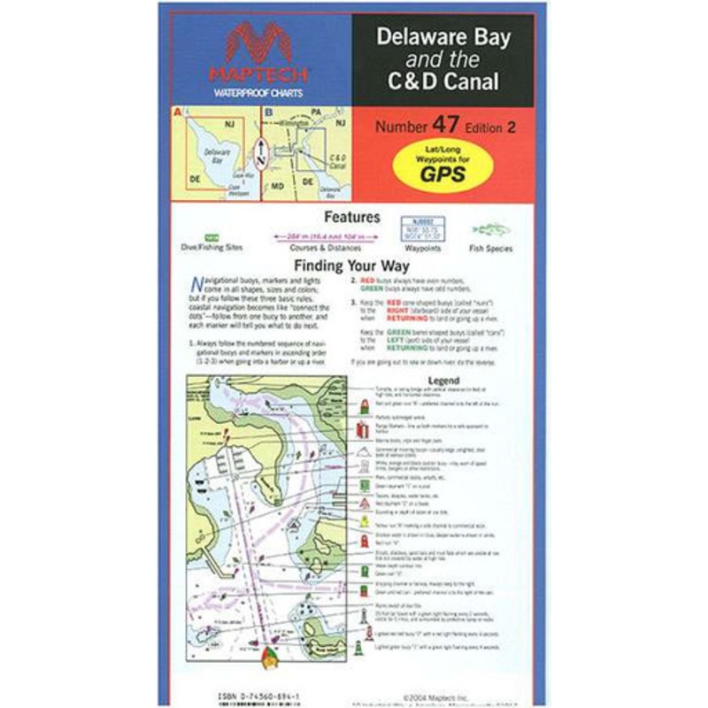 Maptech WPC047 Waterproof Chart – Delaware Bay and the C & D Canal