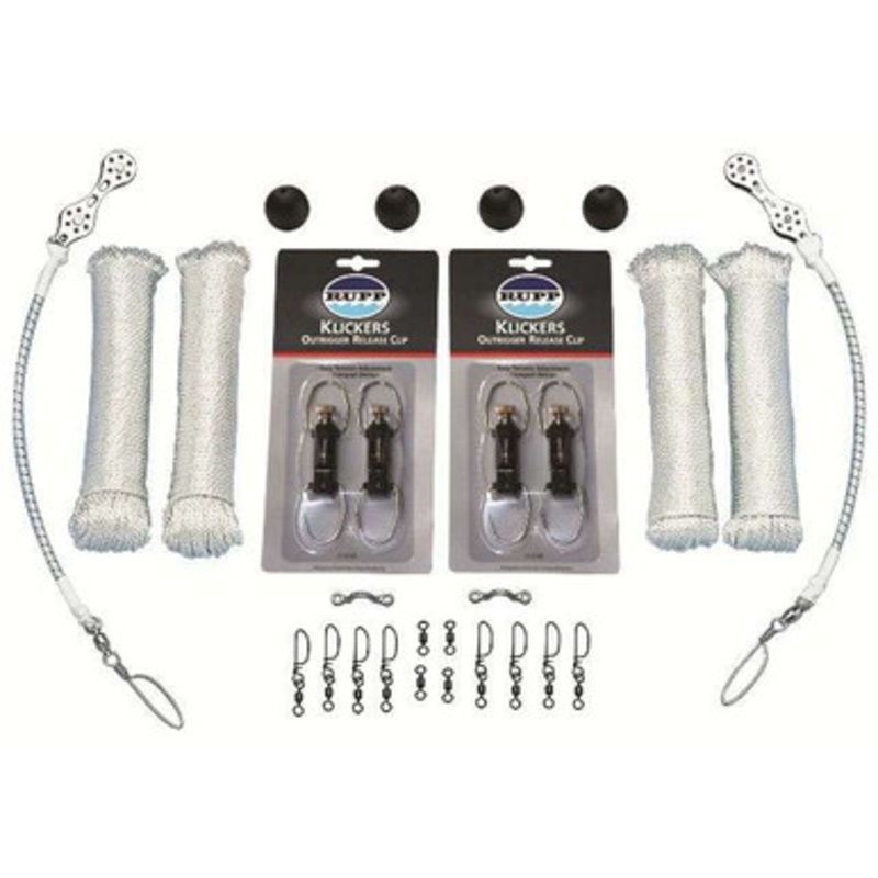 Rupp CA-0108 Double Rigging Kit with KLICKERS, White Nylon
