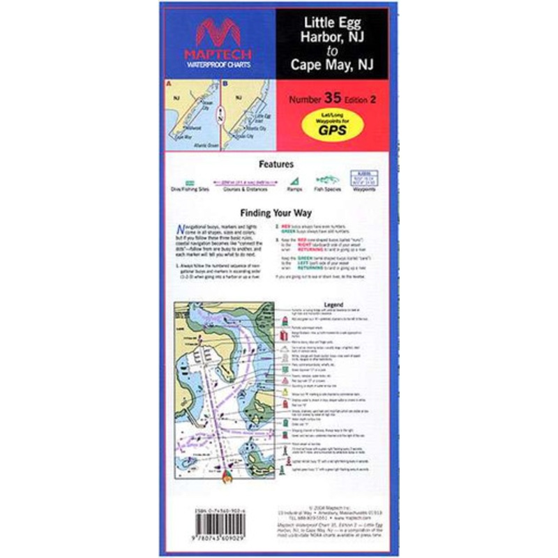 Maptech WPC035 Waterproof Chart – Little Egg Harbor, NJ to Cape May, NJ