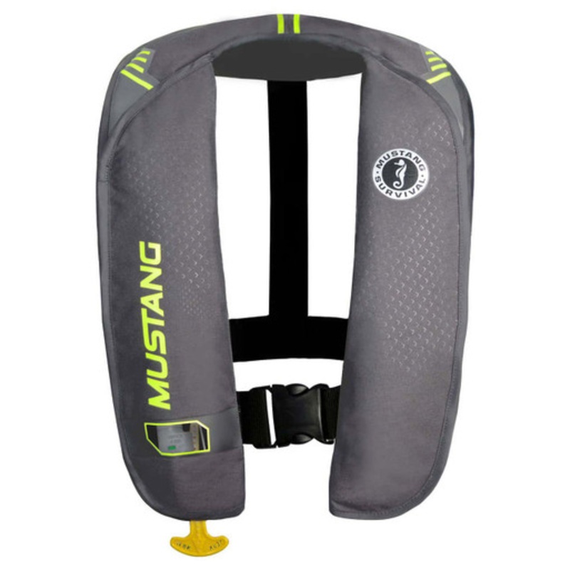 Mustang MD2014 MIT 100 Inflatable Manual PFD Gray/Fl Yellow-Green