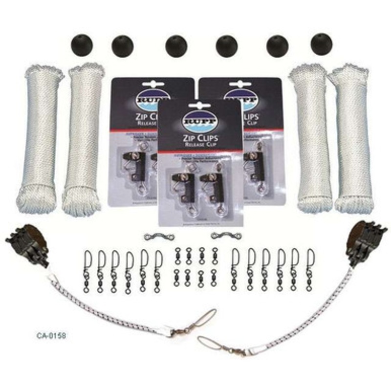 Rupp CA-0158 Triple Rigging Kit with ZIP CLIPS, White Nylon