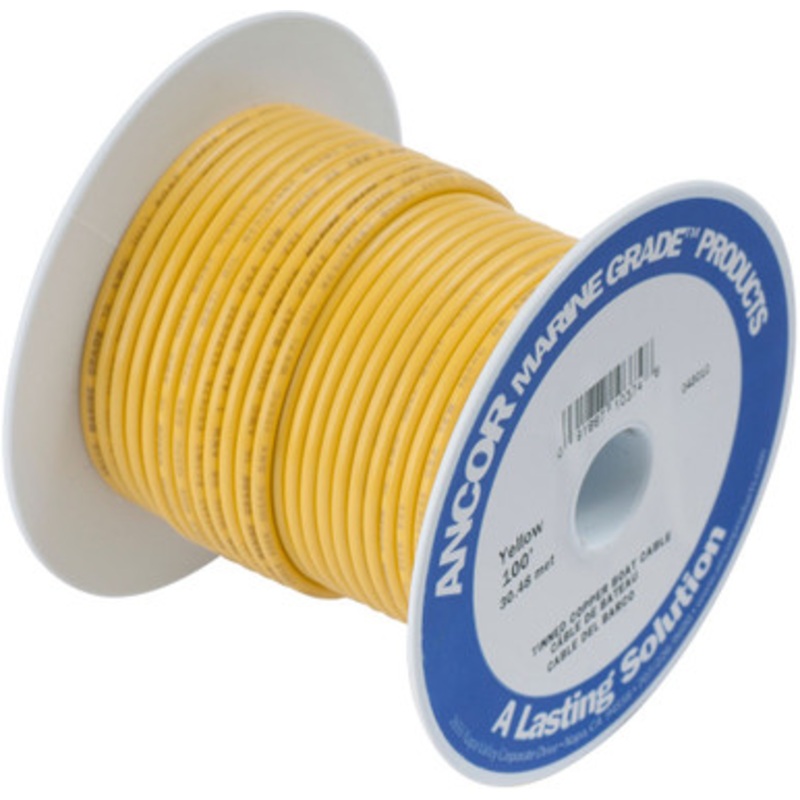 Ancor 4 AWG Tinned Copper Wire Battery Cable – Yellow – 25 ft.