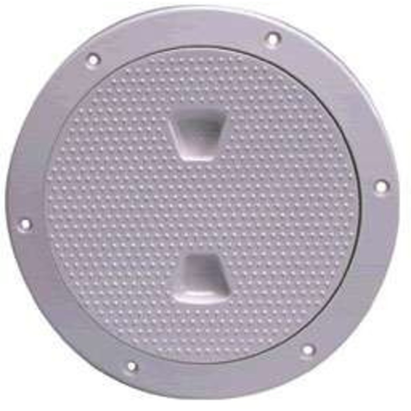 Beckson DP62-W 6” Screw-Out Deck Plate – White – Non-Skid