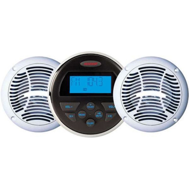 Jensen CPM150 AM/FM/USB Bluetooth Stereo & Speakers Package w/MS30BT & AMS602W Speakers