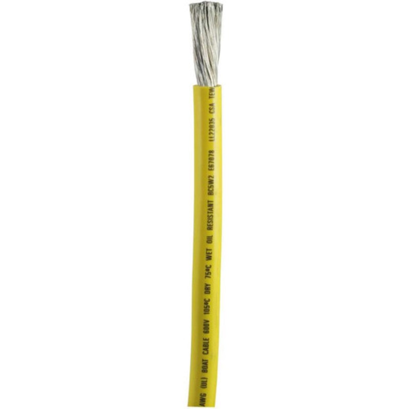Ancor 2 AWG Tinned Copper Wire Battery Cable – Yellow – 25 ft.
