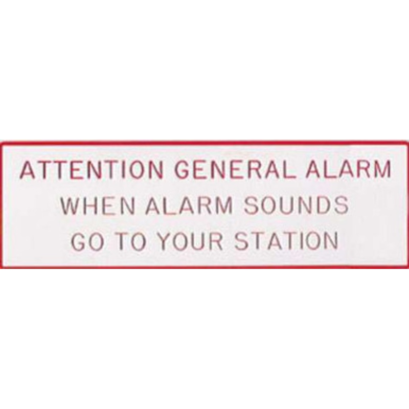 Bernard P-231 General Alarm Plaque – 13” x 4”